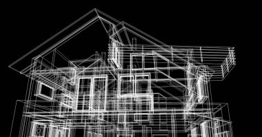 Ev kavramı kroki 3d çizim