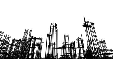 şehir mimarisi ve binalar 3D çizimi 