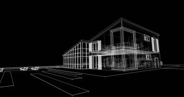 Ev kavramı kroki 3d çizim