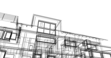 Ev kavramı kroki 3d çizim