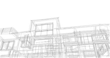 Ev kavramı kroki 3d çizim