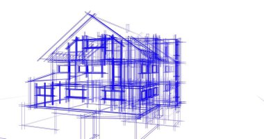 Ev kavramı kroki 3d çizim