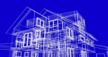 Ev kavramı kroki 3d çizim