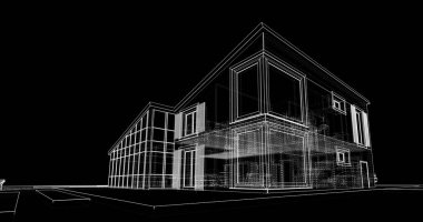 Ev kavramı kroki 3d çizim