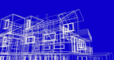 Ev kavramı kroki 3d çizim