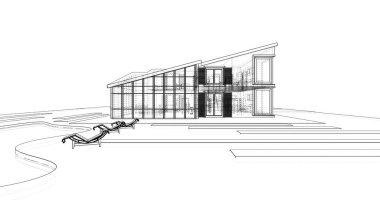 Ev kavramı kroki 3d çizim