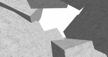 3D soyut beton küp arka plan 