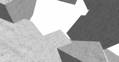 3D soyut beton küp arka plan 