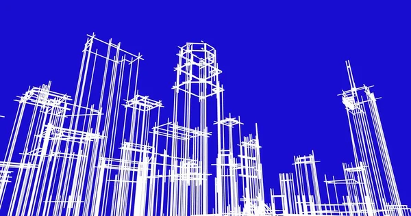 都市建築や建物の イラストレーション — ストック写真