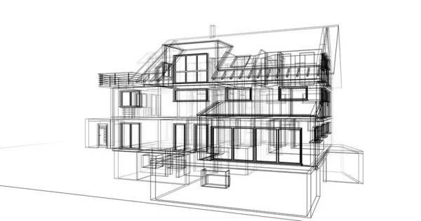 Ev kavramı kroki 3d çizim