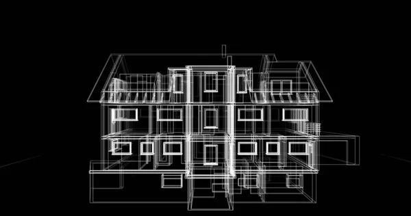 Эскиз Концепции Дома Иллюстрация — стоковое фото