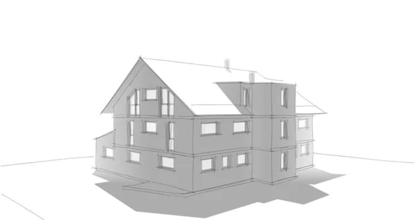 House Concept Sketch Illustration — Stock Photo, Image