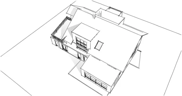 Эскиз Концепции Дома Иллюстрация — стоковое фото