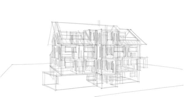 House Concept Sketch Illustration — Stock Photo, Image