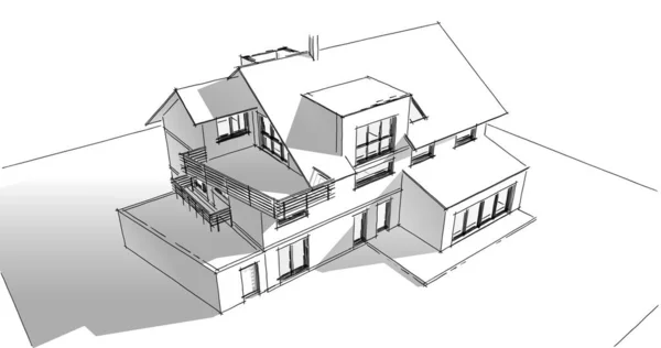 House Concept Sketch Illustration — Stock Photo, Image