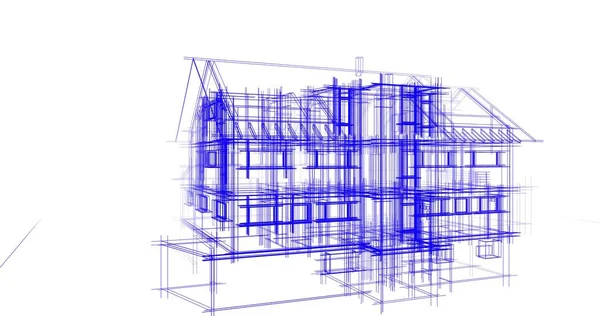 Ескіз Концепції Будинку Ілюстрація — стокове фото