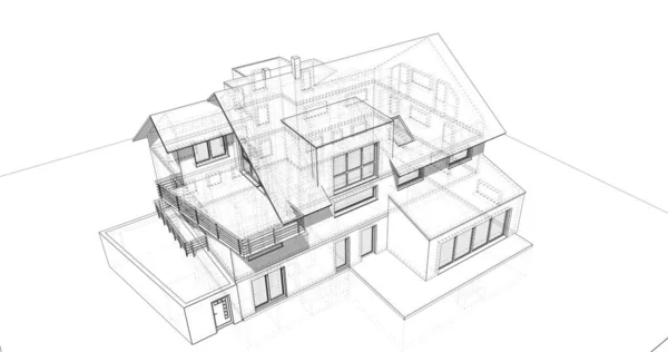 Эскиз Концепции Дома Иллюстрация — стоковое фото