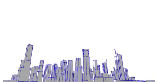 城市建筑和大厦例证 — 图库照片