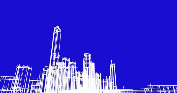 Ilustracja Architektura Miasta Budynków — Zdjęcie stockowe