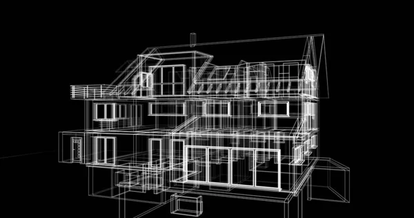 Ескіз Концепції Будинку Ілюстрація — стокове фото