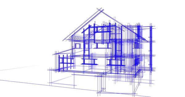 Conception Maison Croquis Illustration — Photo