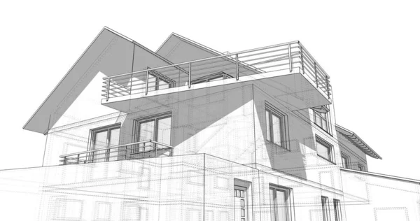 House Concept Sketch Illustration — Stock Photo, Image