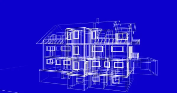 Dům Koncepce Skic Ilustrace — Stock fotografie