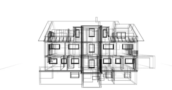 Ескіз Концепції Будинку Ілюстрація — стокове фото