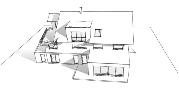 House Concept Sketch Illustration — Stock Photo, Image