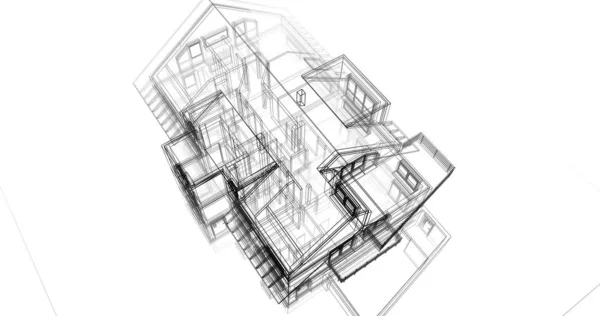 Эскиз Концепции Дома Иллюстрация — стоковое фото
