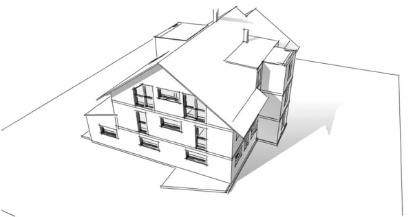 House Concept Sketch Illustration — Stock Photo, Image