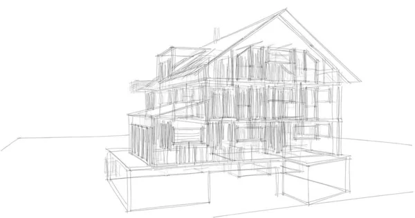 House Concept Sketch Illustration — Stock Photo, Image