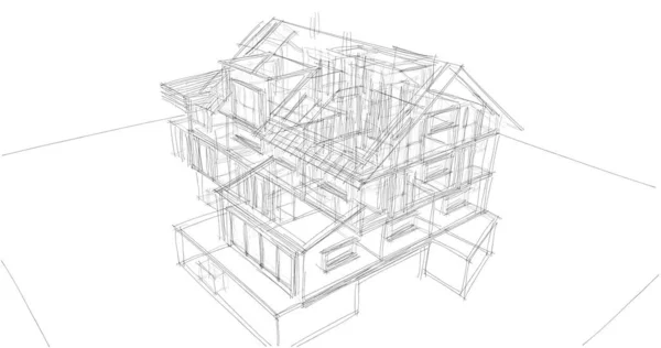 Эскиз Концепции Дома Иллюстрация — стоковое фото