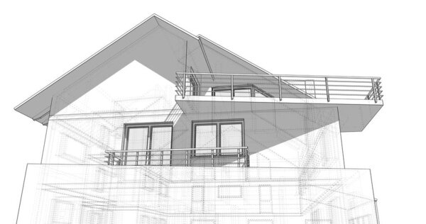 Concetto Casa Schizzo Illustrazione — Foto Stock