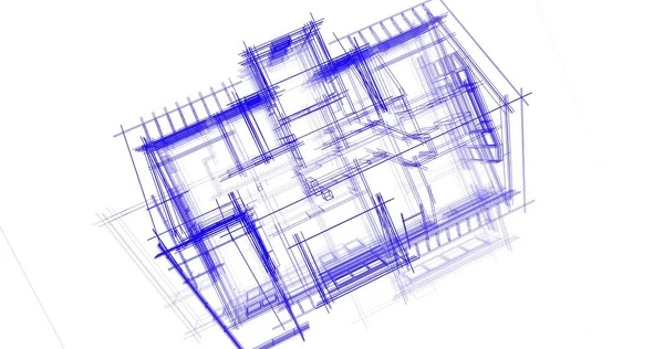 Эскиз Концепции Дома Иллюстрация — стоковое фото