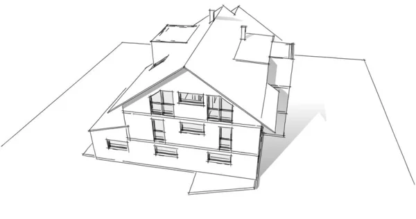 Haus Konzept Skizze Illustration — Stockfoto