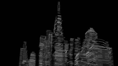 Mimari bina, kentsel kentsel illüstrasyon tasarımı, soyut arkaplan.