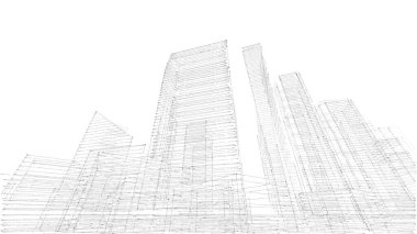 Mimari bina, kentsel kentsel illüstrasyon tasarımı, soyut arkaplan.