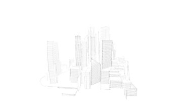 Mimari bina, kentsel kentsel illüstrasyon tasarımı, soyut arkaplan.