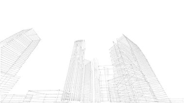 Mimari bina, kentsel kentsel illüstrasyon tasarımı, soyut arkaplan.