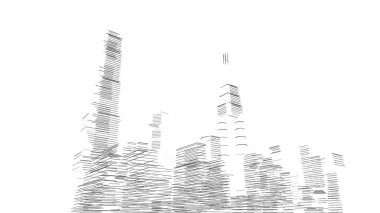 Mimari bina, kentsel kentsel illüstrasyon tasarımı, soyut arkaplan.