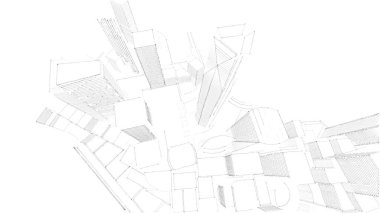 Mimari bina, kentsel kentsel illüstrasyon tasarımı, soyut arkaplan.