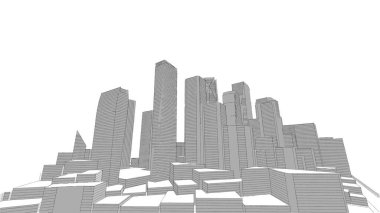 Mimari bina, kentsel kentsel illüstrasyon tasarımı, soyut arkaplan.