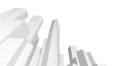 Mimari bina, kentsel kentsel illüstrasyon tasarımı, soyut arkaplan.