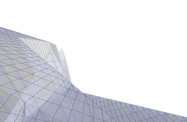 Mimari bina tasarımının 3 boyutlu illüstrasyonu