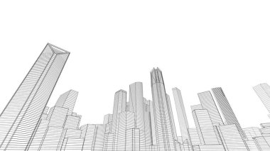 Mimari bina, kentsel kentsel illüstrasyon tasarımı, soyut arkaplan.