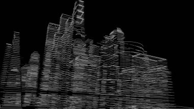 Mimari bina, kentsel kentsel illüstrasyon tasarımı, soyut arkaplan.