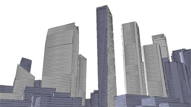 Mimari bina, kentsel kentsel illüstrasyon tasarımı, soyut arkaplan.