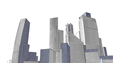 Mimari bina, kentsel kentsel illüstrasyon tasarımı, soyut arkaplan.