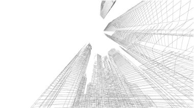 Mimari bina, kentsel kentsel illüstrasyon tasarımı, soyut arkaplan.